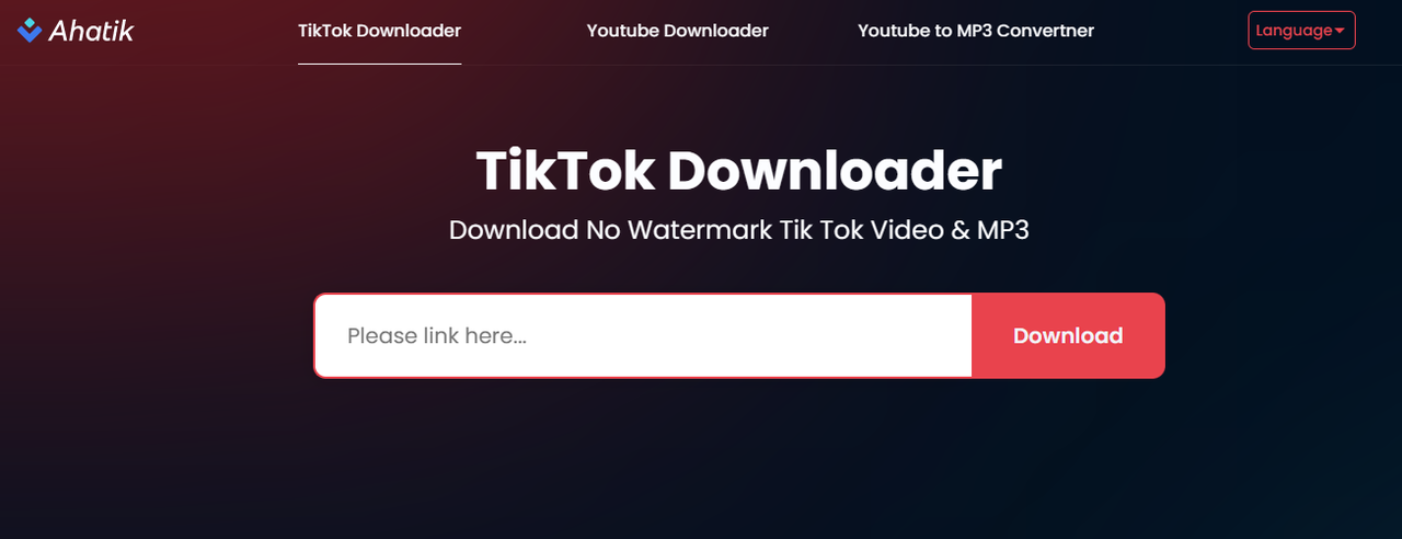 Ahatik TikTok Downloader Online Grátis