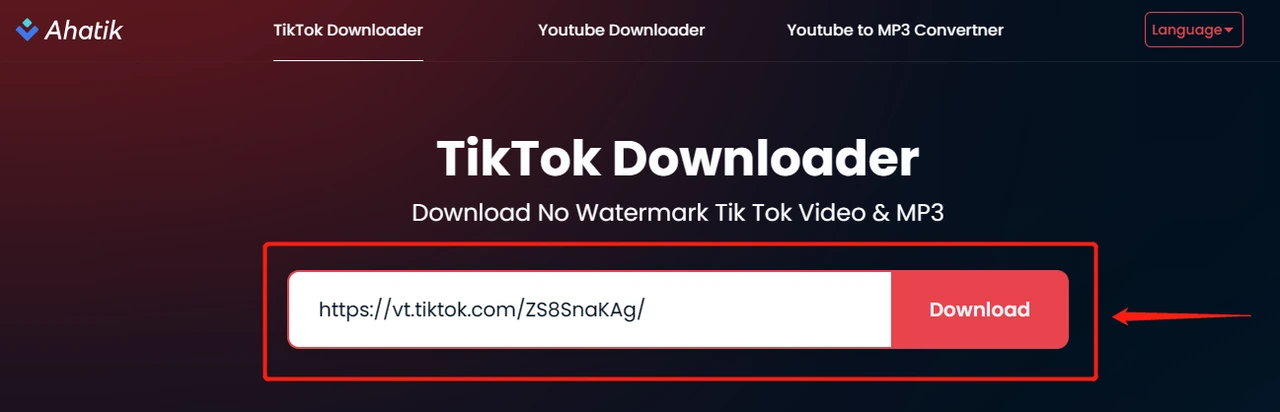 Download online gratuito de vídeos do TikTok pelo Ahatik